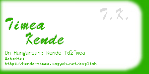 timea kende business card